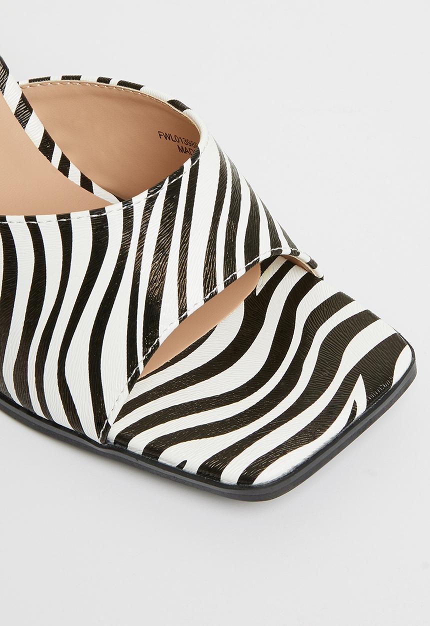 Footwork - Debora block mule heel - zebra