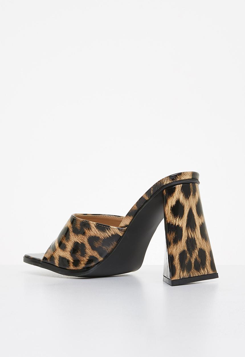 Footwork - Debora block mule heel - leopard