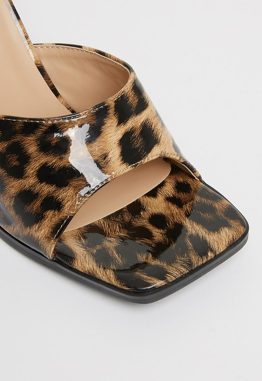 Footwork - Debora block mule heel - leopard