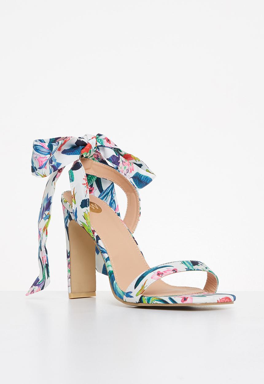 Footwork - Orion ankle tie barely there block heel - multi 