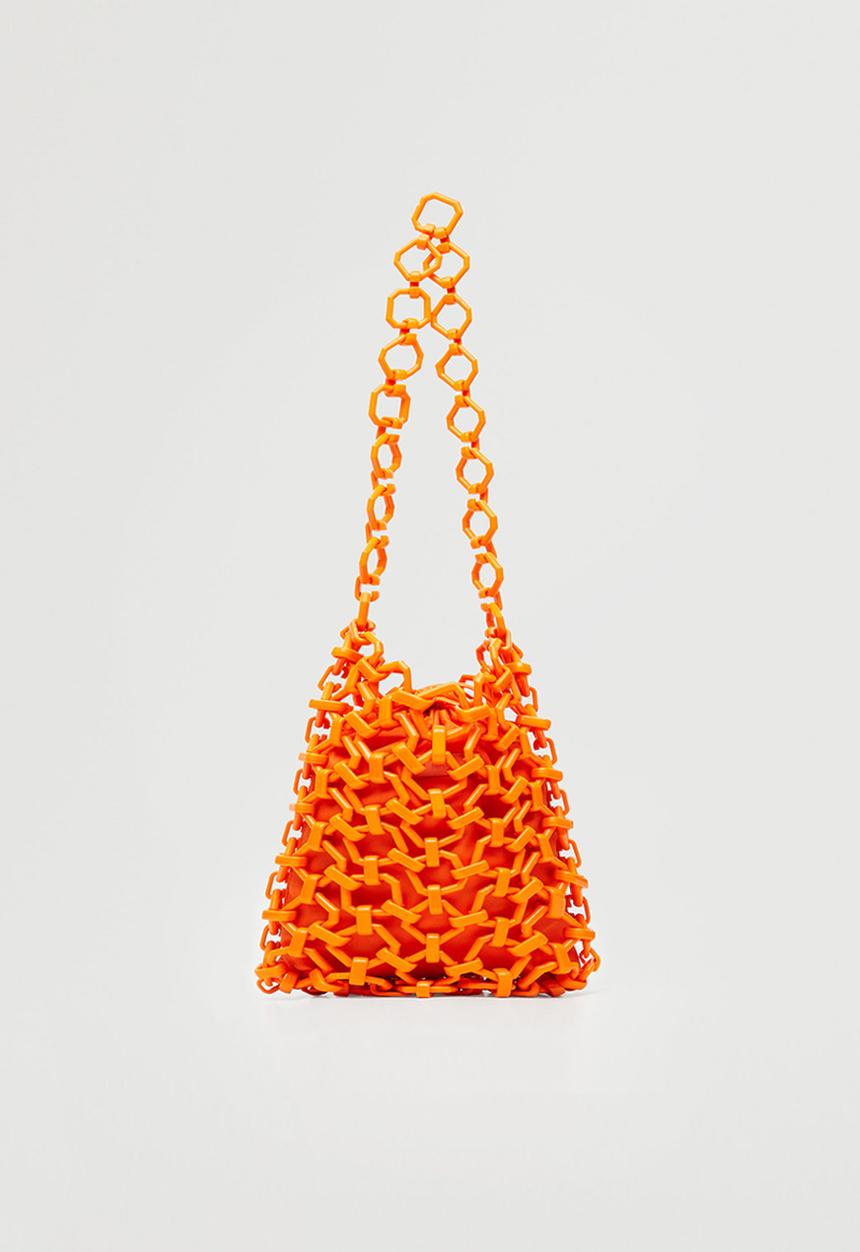 MANGO - Bucket rings bag - orange