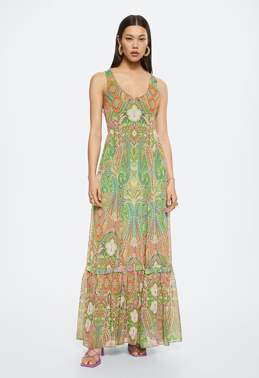 MANGO - Dress cisne - green