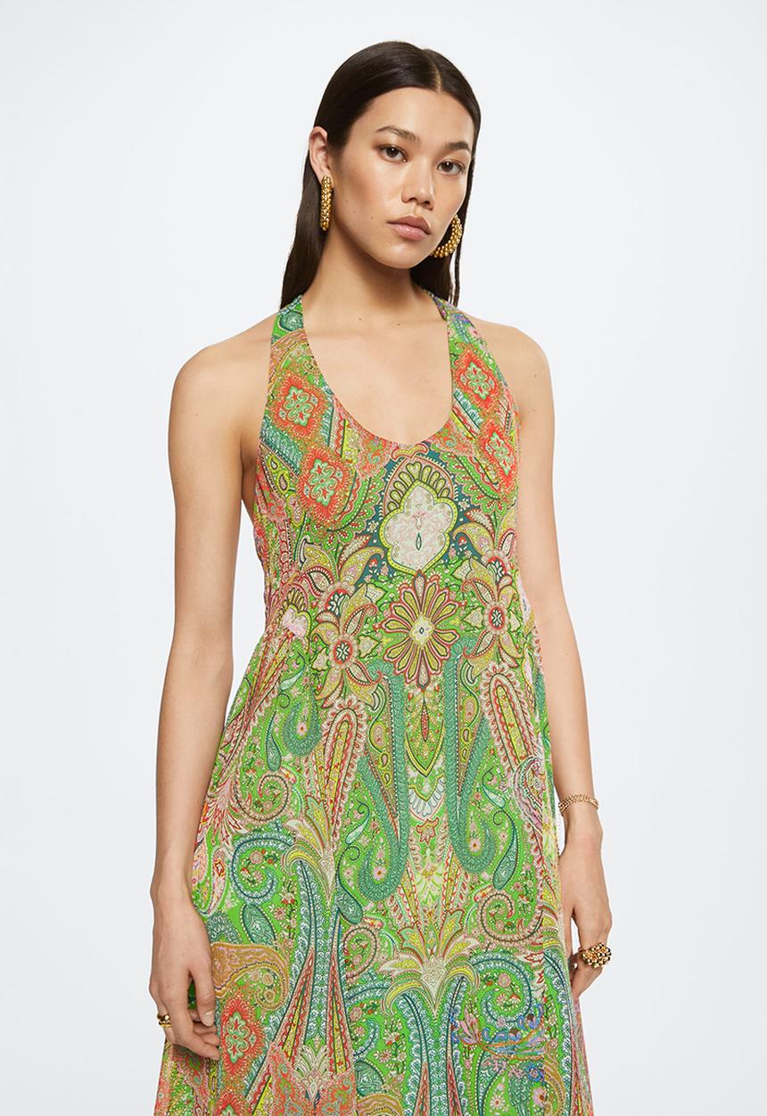 MANGO - Dress cisne - green