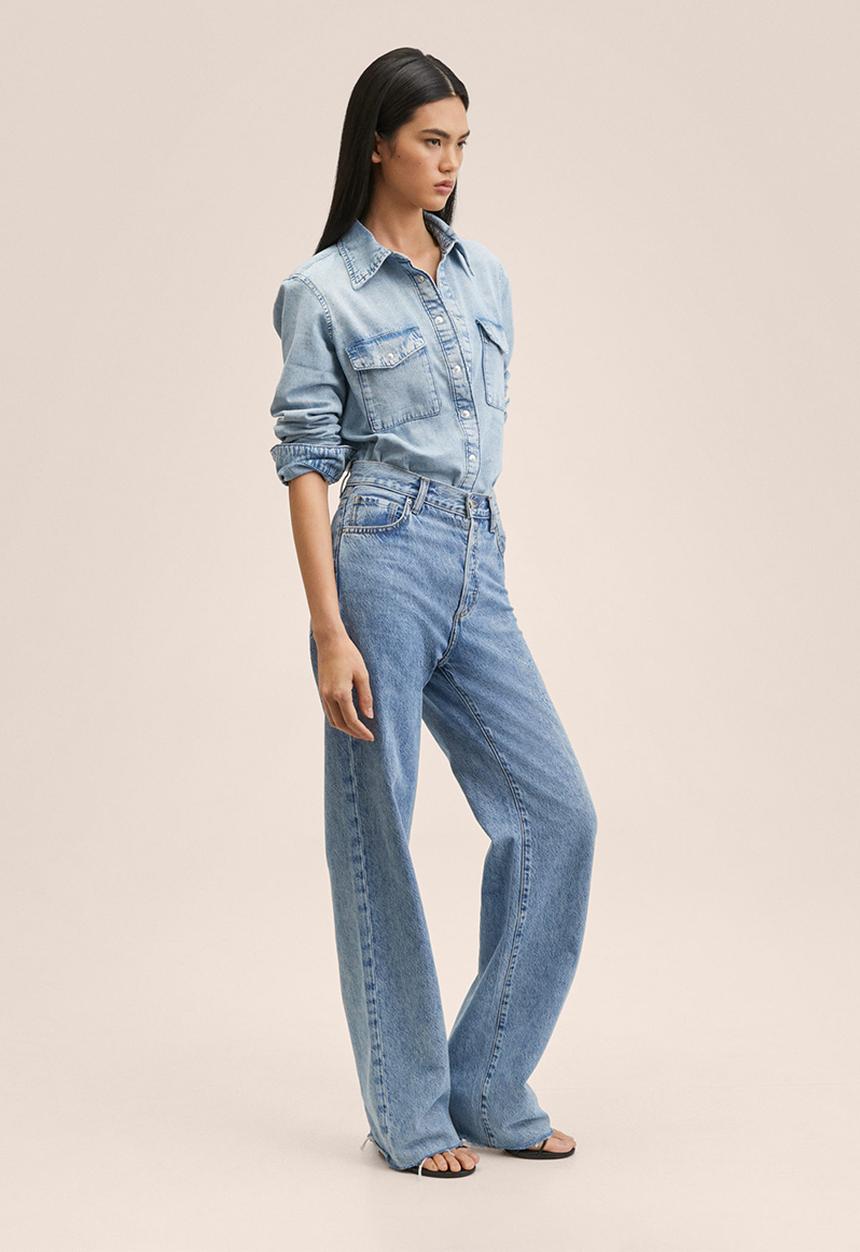 MANGO - Shirt julie - open blue