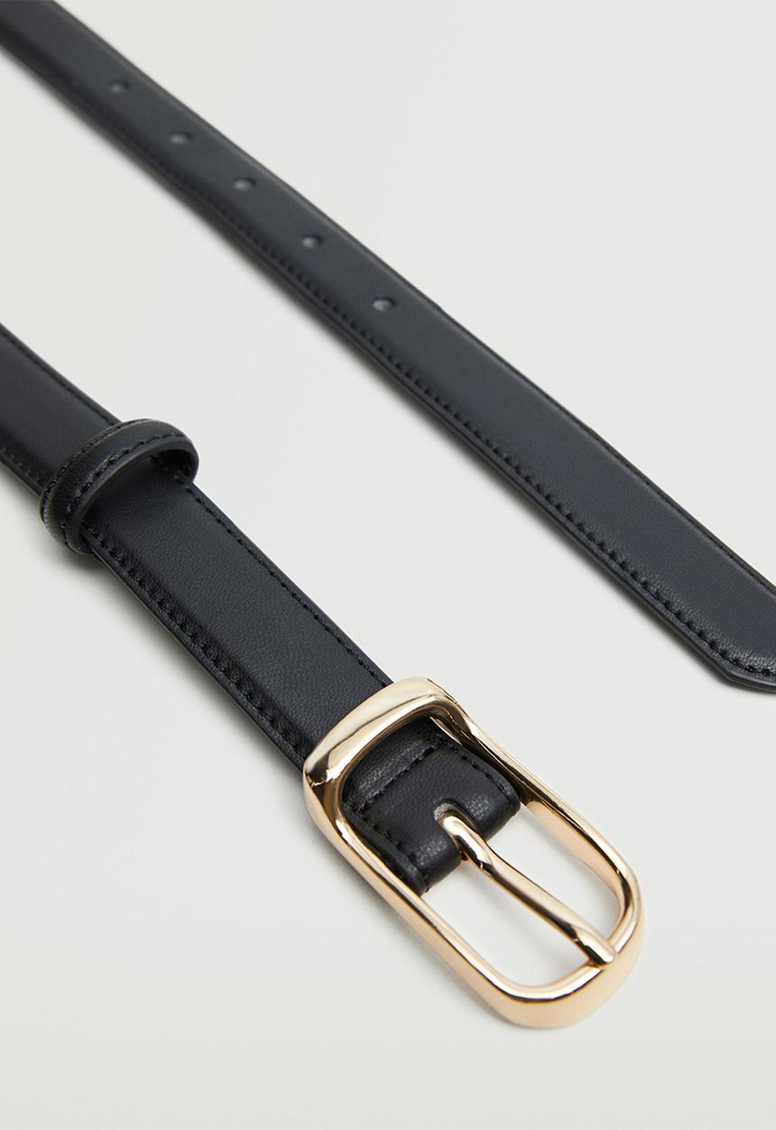 MANGO - Metal buckle belt - black