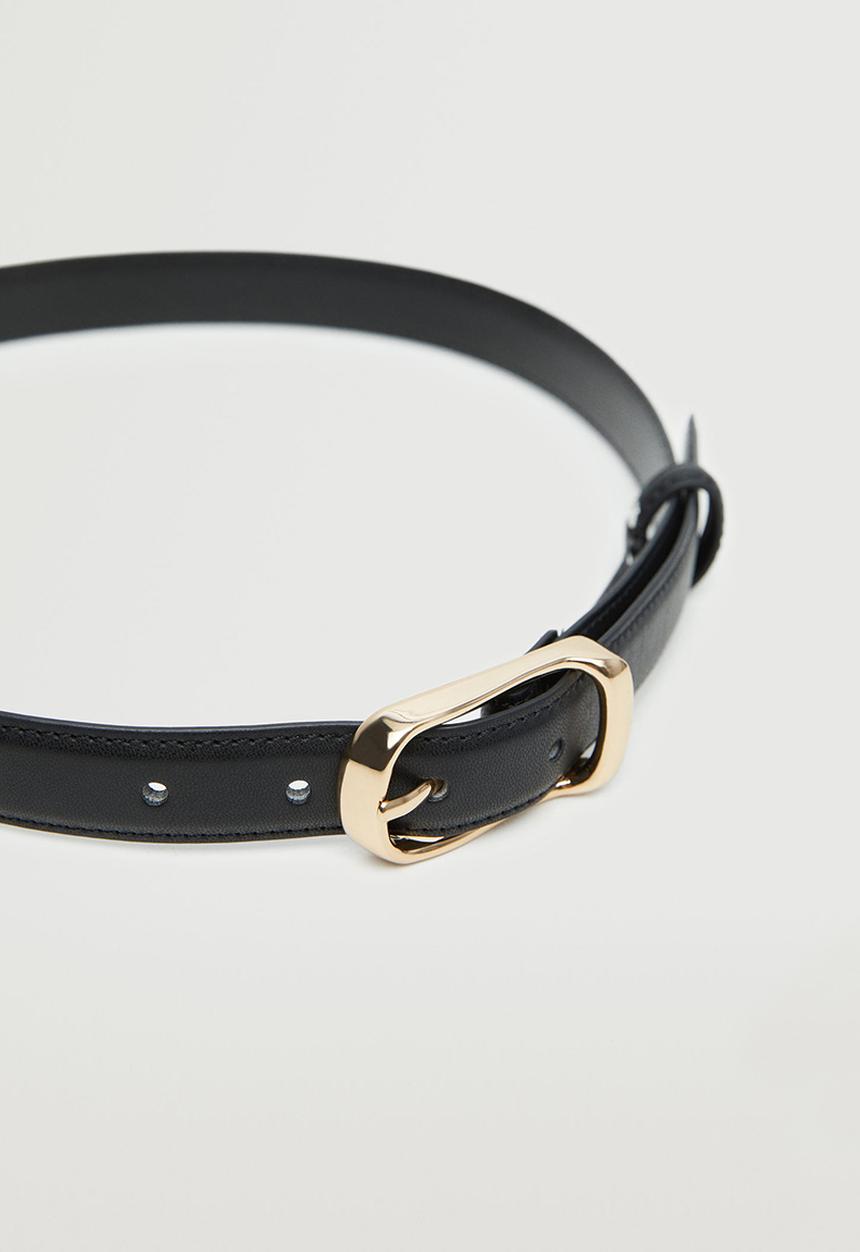 MANGO - Metal buckle belt - black