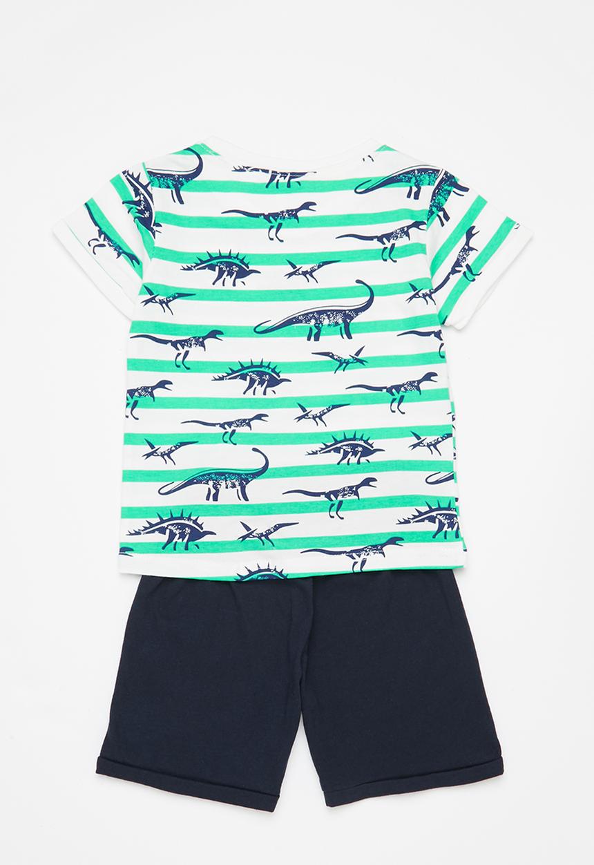 Pop Candy - Boys dino tee & shorts pj set - multi 