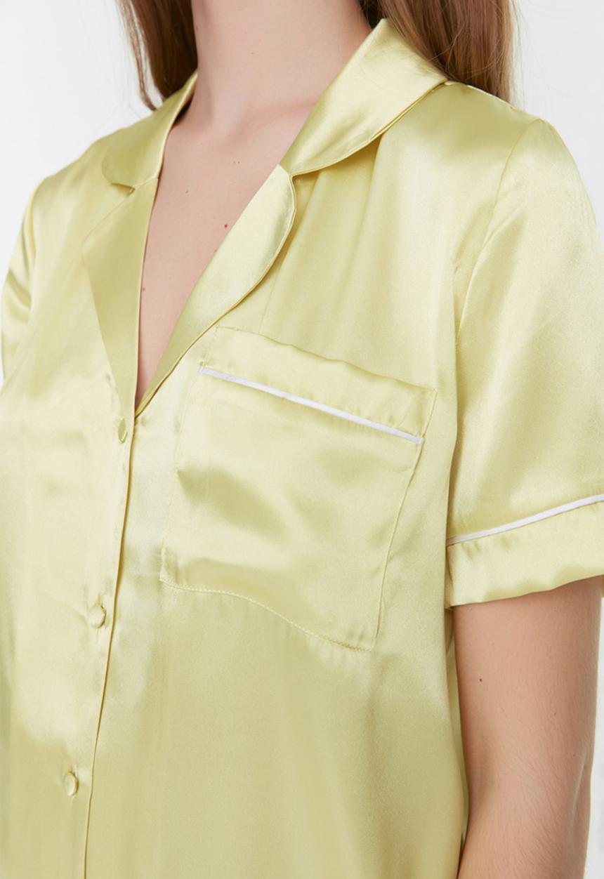 Trendyol - Satin pajamas set - yellow