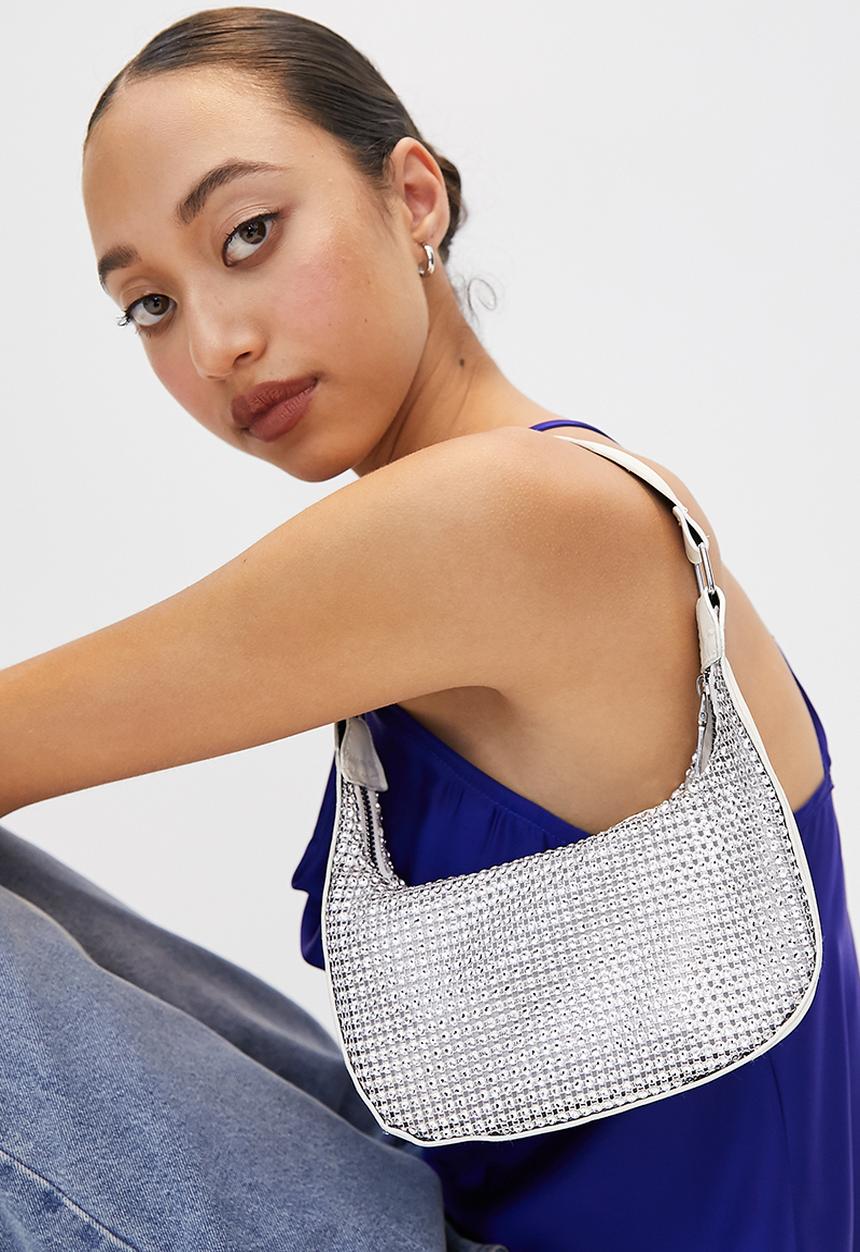 dailyfriday - Diamante baguette bag - silver