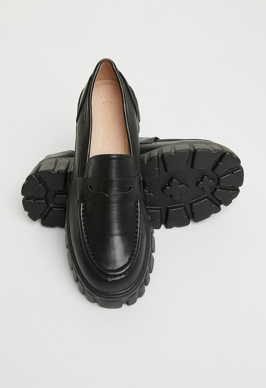 Seduction - Chunky penny loafer - black