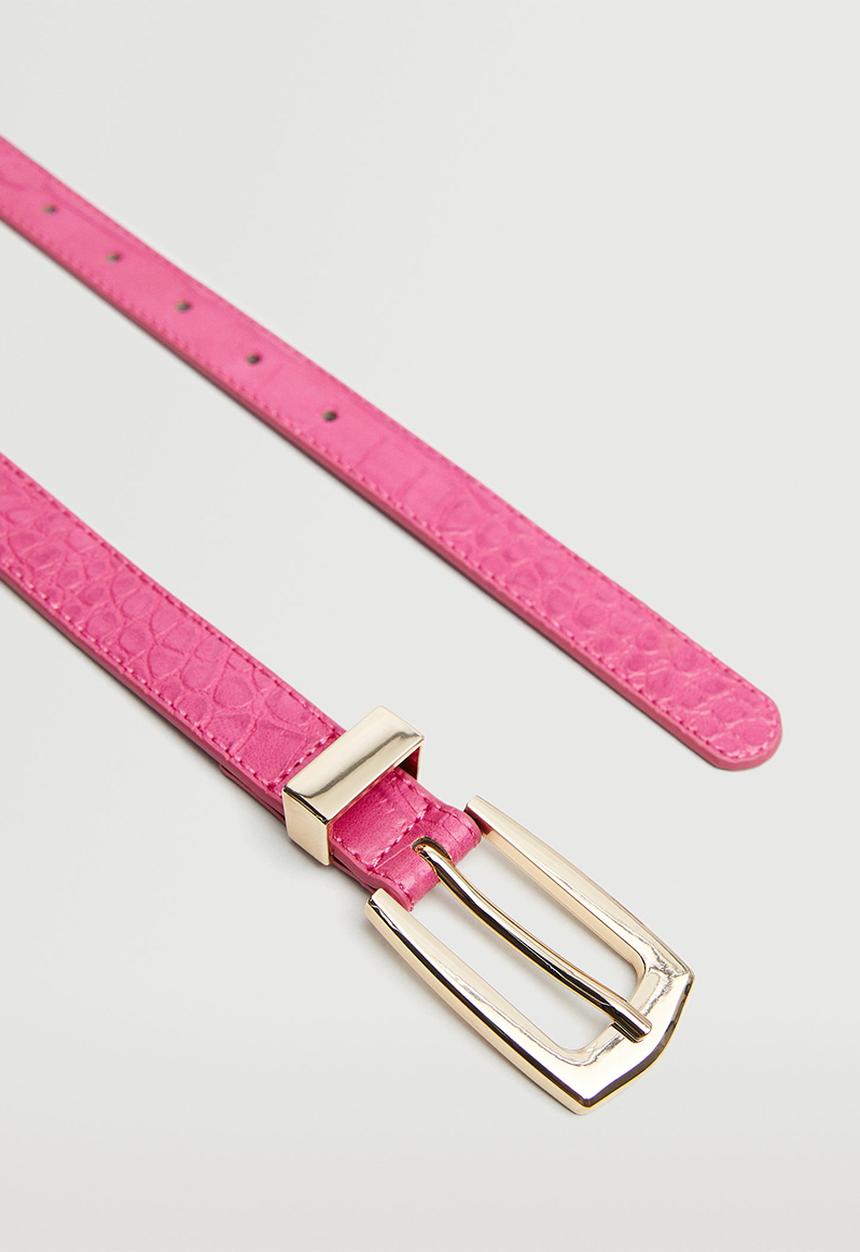 MANGO - Metal buckle belt - fuschia