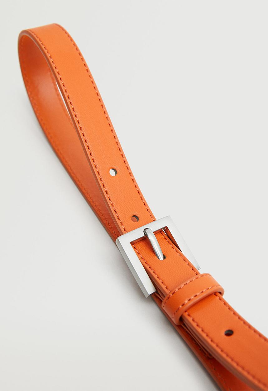 MANGO - Metal buckle belt - orange