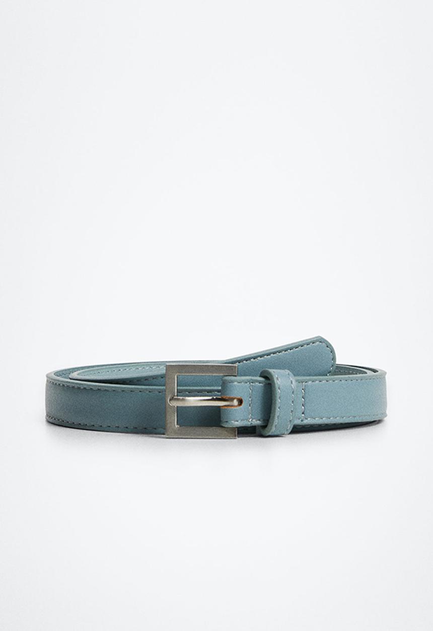 MANGO - Metal buckle belt - blue