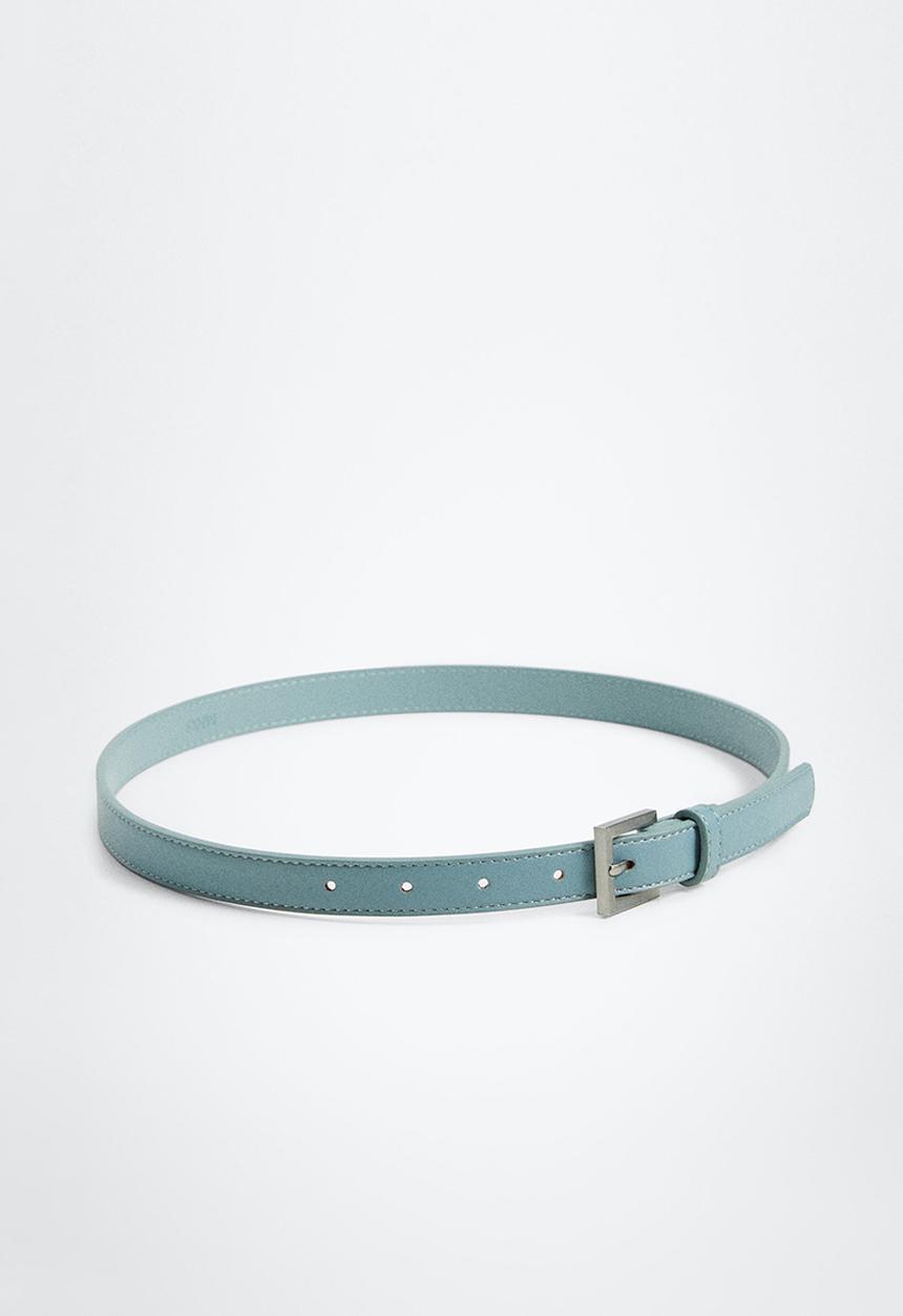 MANGO - Metal buckle belt - blue