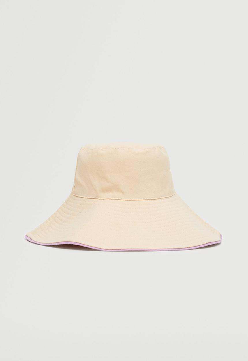 MANGO - Cotton bucket hat - ecru