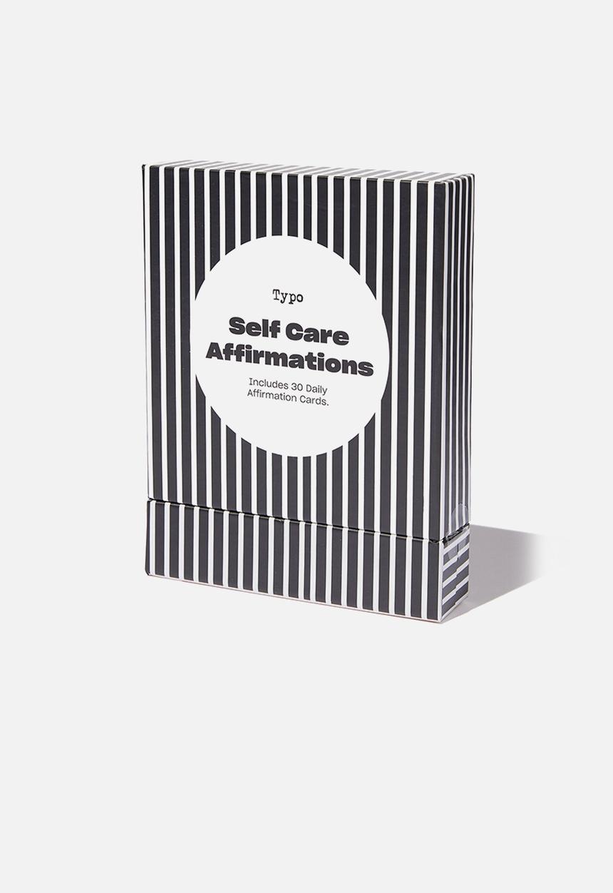 Typo - Small affirmation cards - black self care instructions