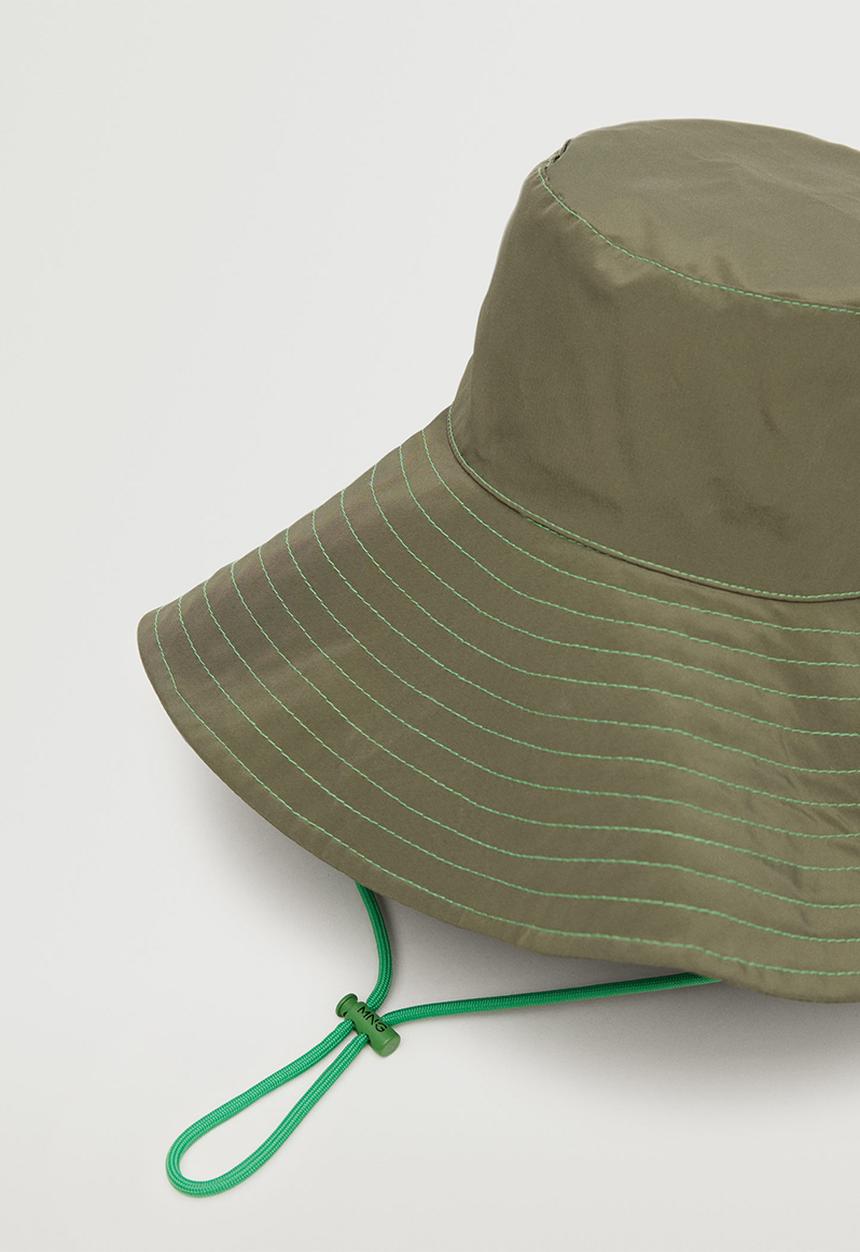 MANGO - Bucket hat with straps - khaki