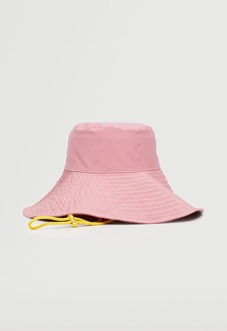 MANGO - Bucket hat with straps - pink