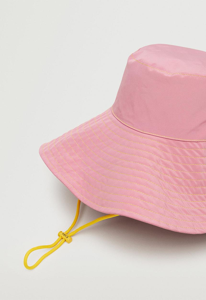 MANGO - Bucket hat with straps - pink