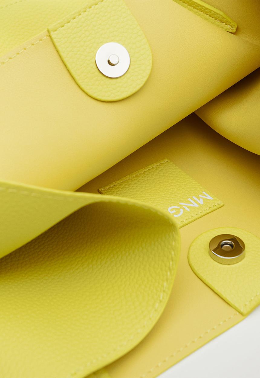 MANGO - Pocket shopper bag - yellow