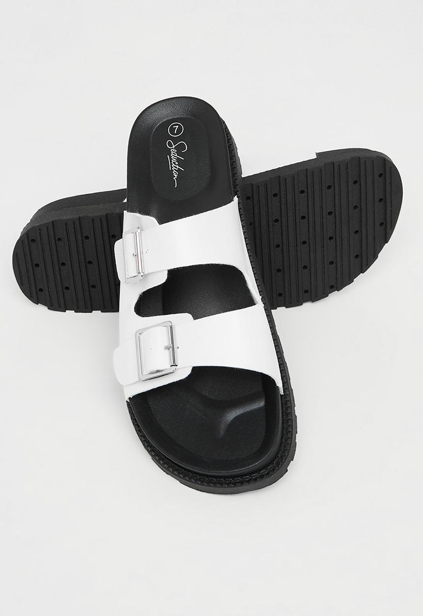Seduction - Two strap buckle slide - white