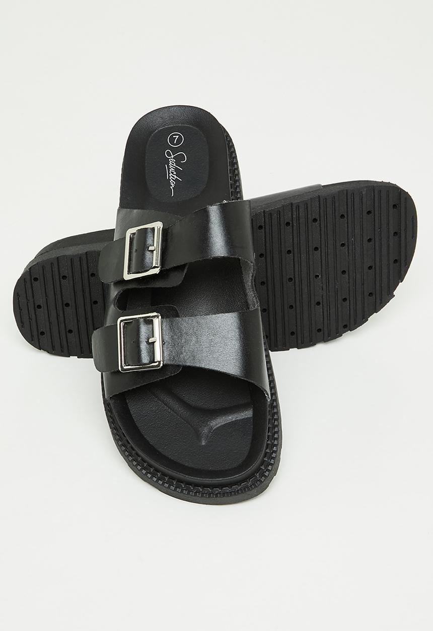 Seduction - Two strap buckle slide - black