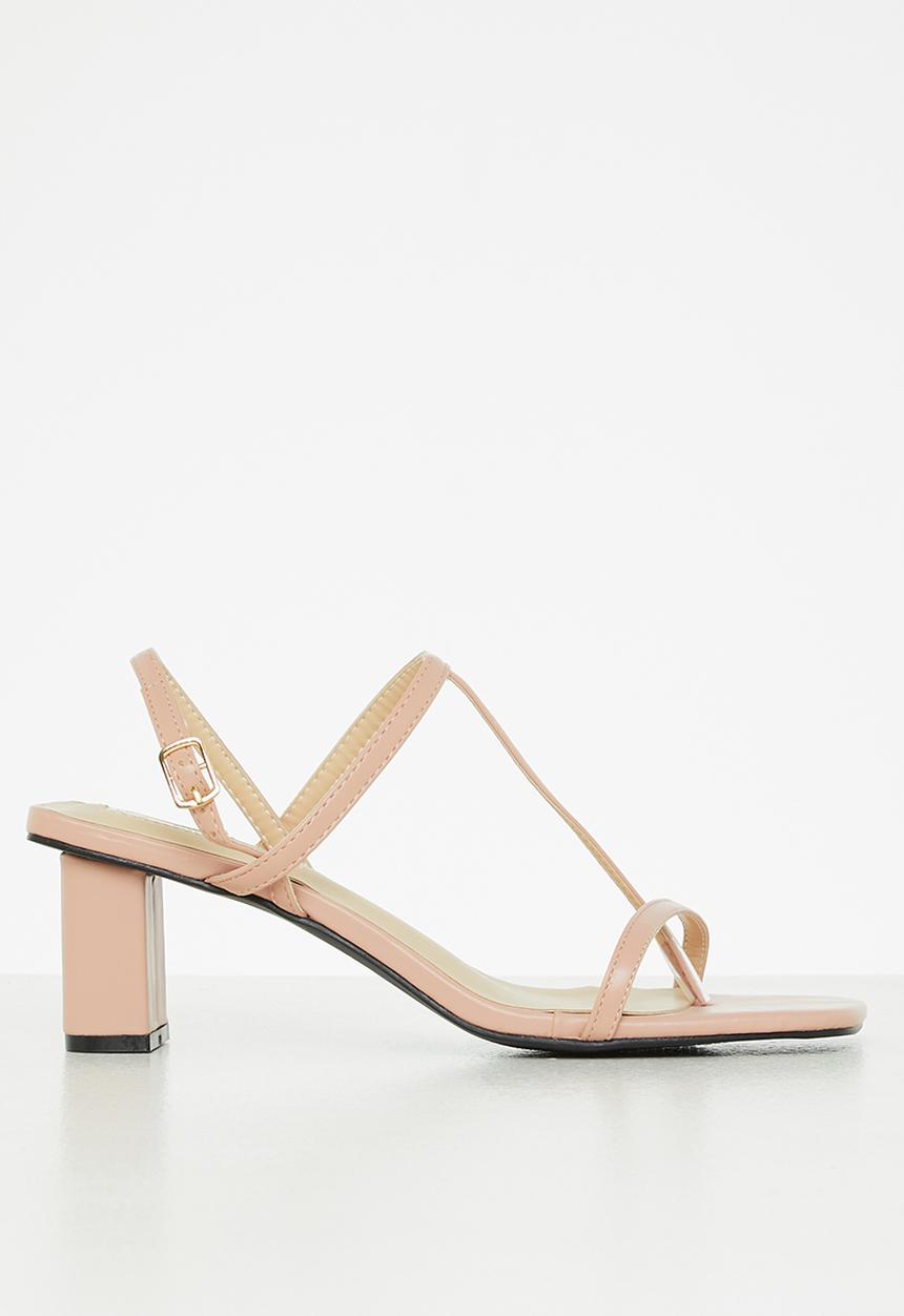 Seduction - Barely there slingback block heel - plush mink