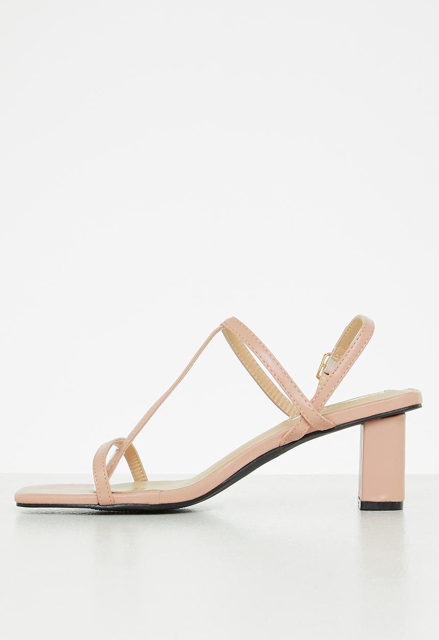 Seduction - Barely there slingback block heel - plush mink