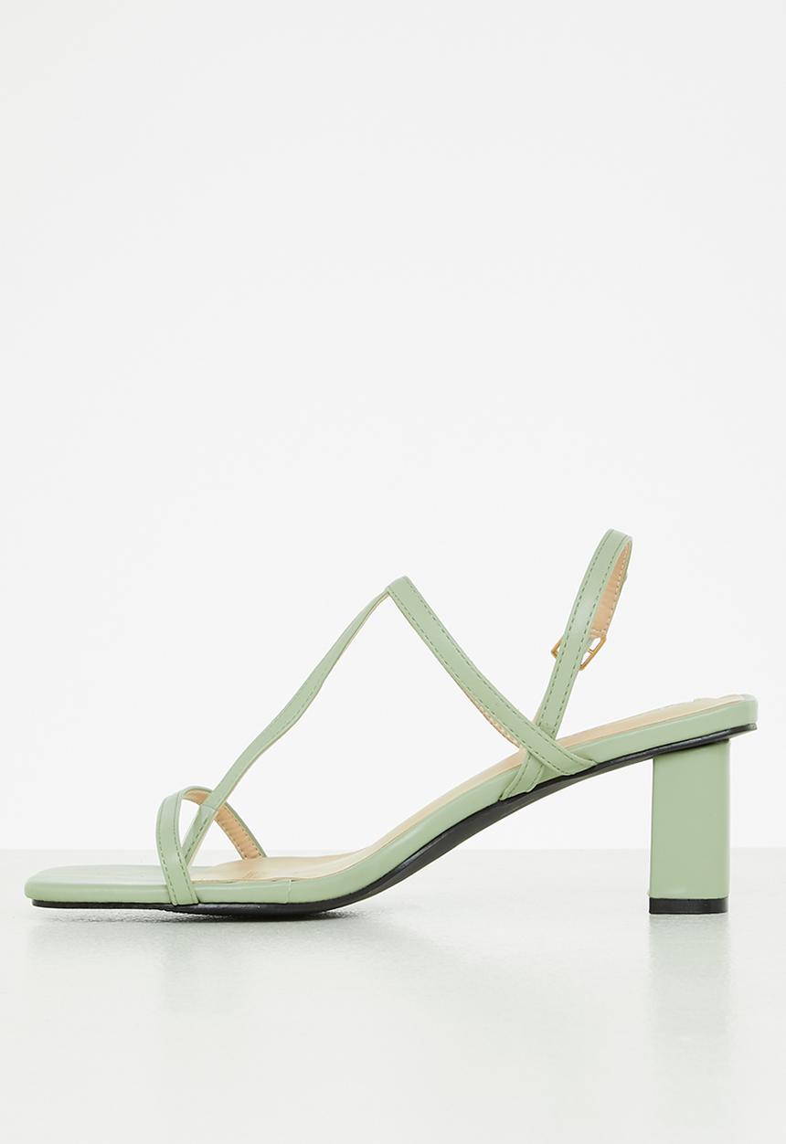 Seduction - Barely there slingback block heel - sage