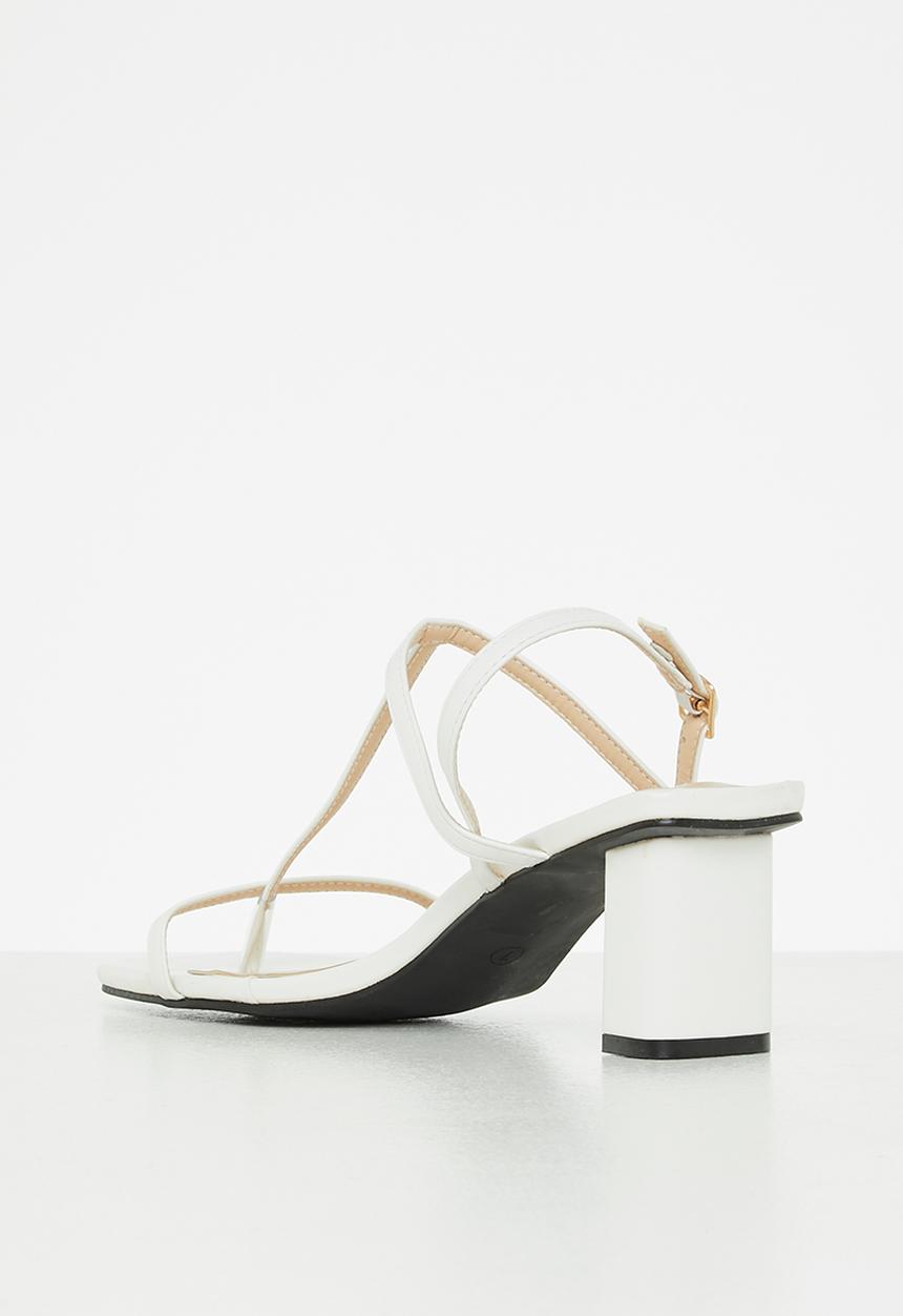 Seduction - Barely there slingback block heel - white