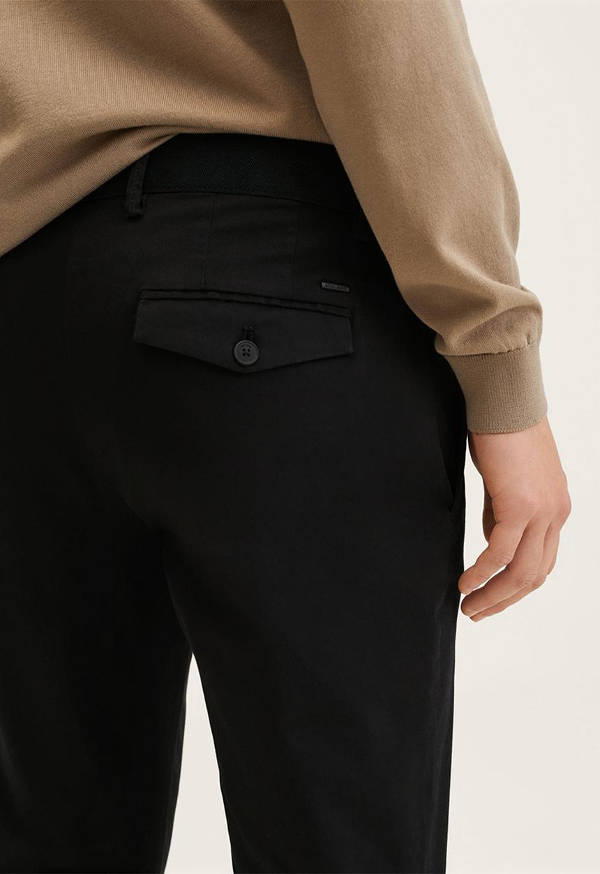 MANGO - Prato cotton tapered crop pants - black