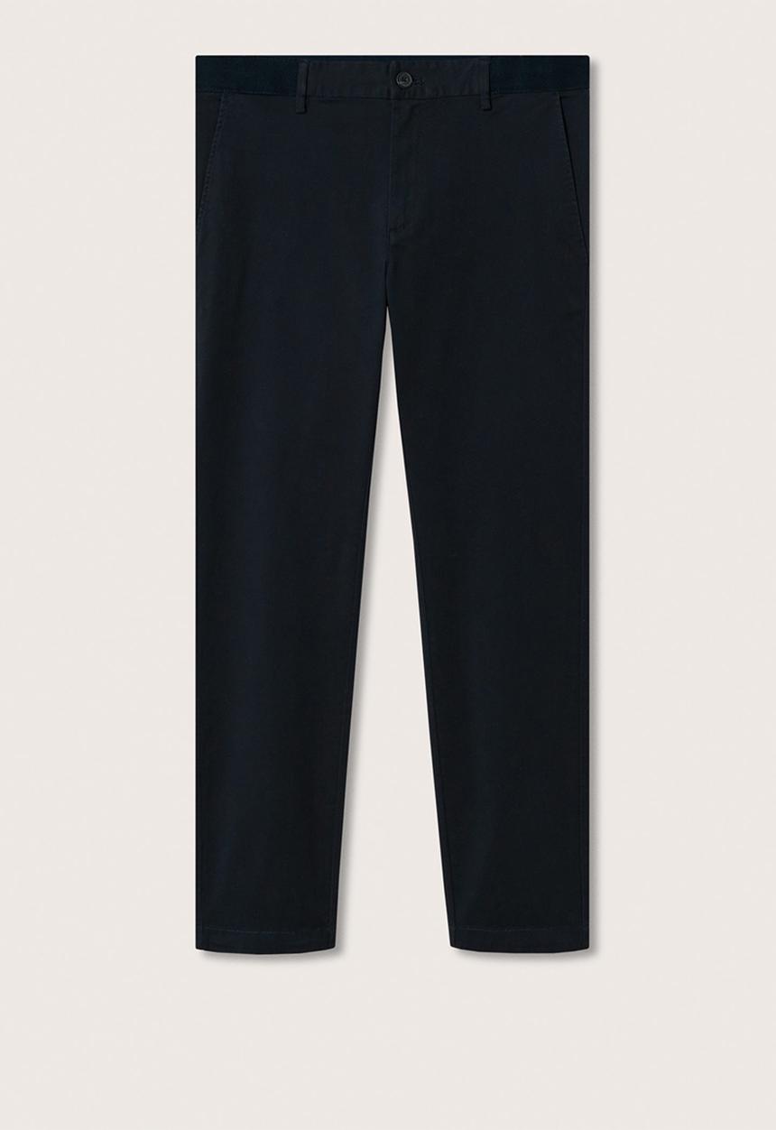MANGO - Prato cotton tapered crop pants - dark navy