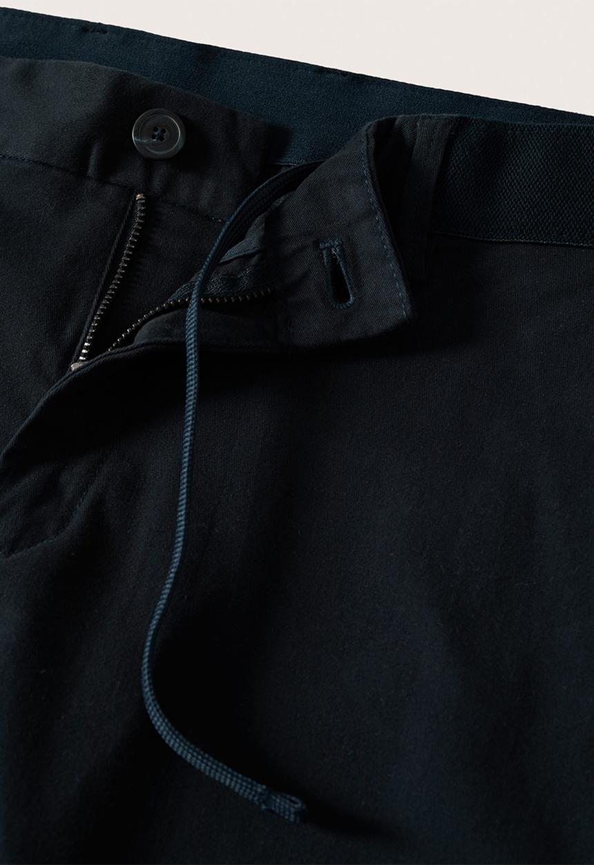 MANGO - Prato cotton tapered crop pants - dark navy