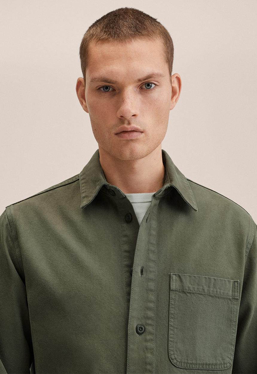 MANGO - Jazz pocket denim shirt - green
