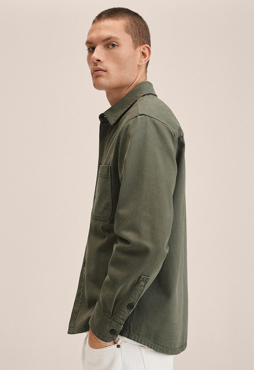 MANGO - Jazz pocket denim shirt - green