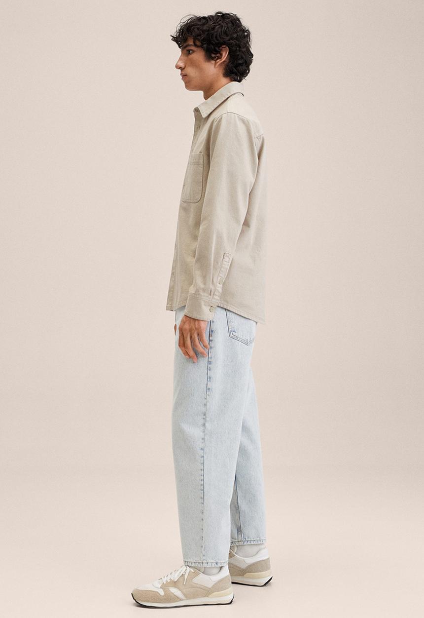 MANGO - Jazz pocket denim shirt - beige