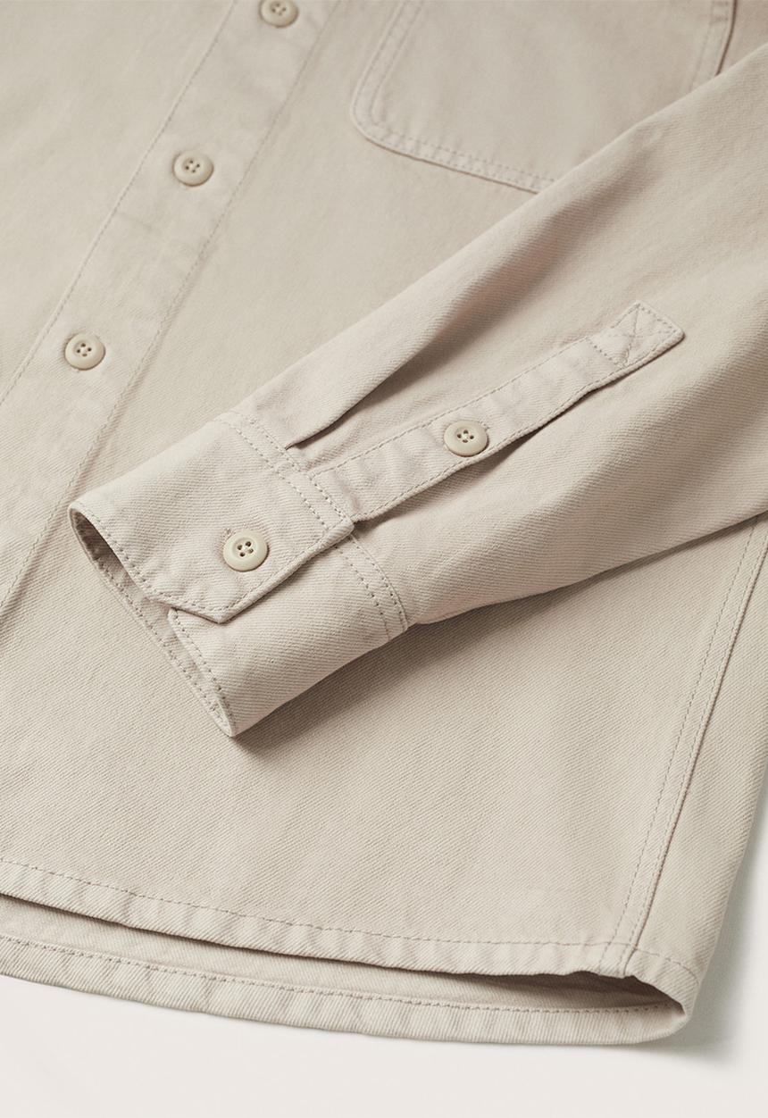 MANGO - Jazz pocket denim shirt - beige