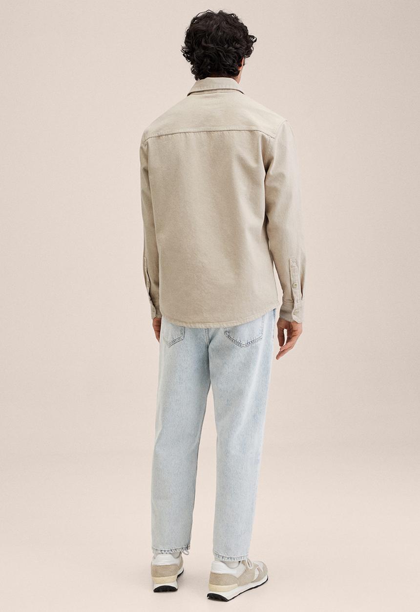 MANGO - Jazz pocket denim shirt - beige