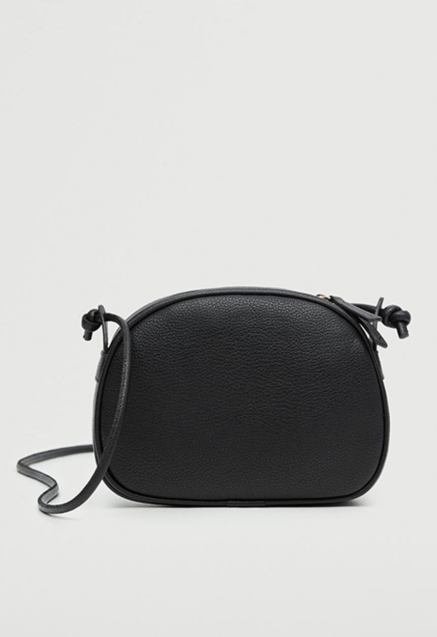 MANGO - Bag with knot strap - black