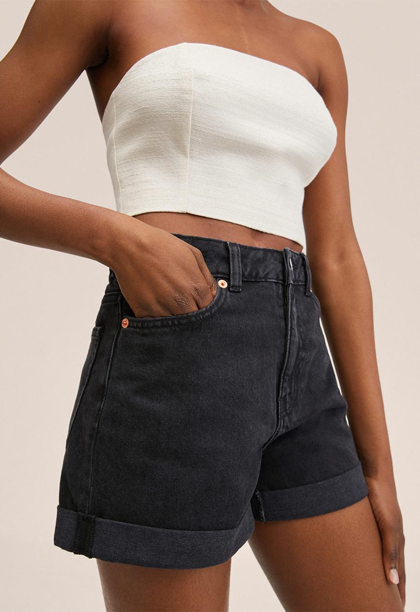 MANGO - Shorts mom80 - open grey