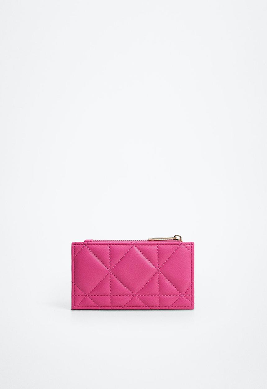 MANGO - Quilted cardholder - fuchsia