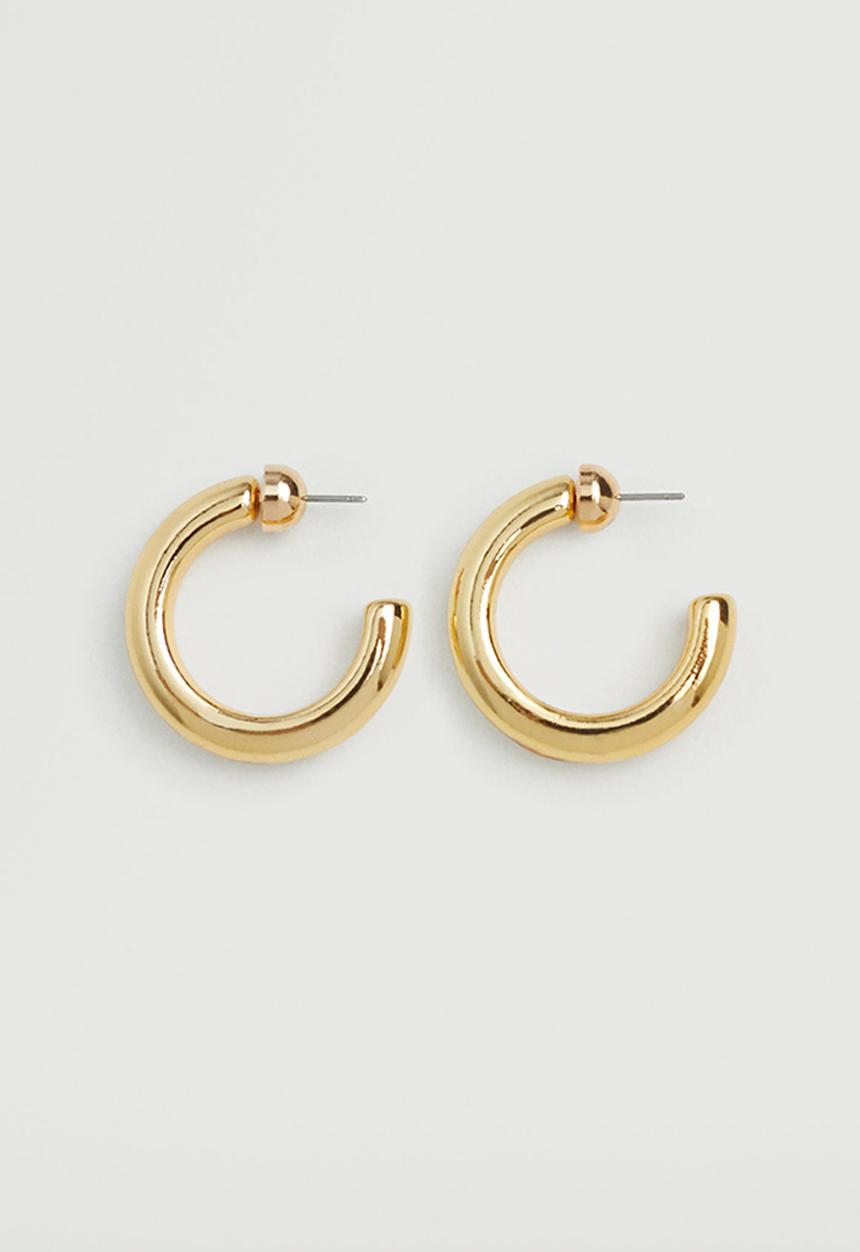 MANGO - Embossed hoop earrings - gold