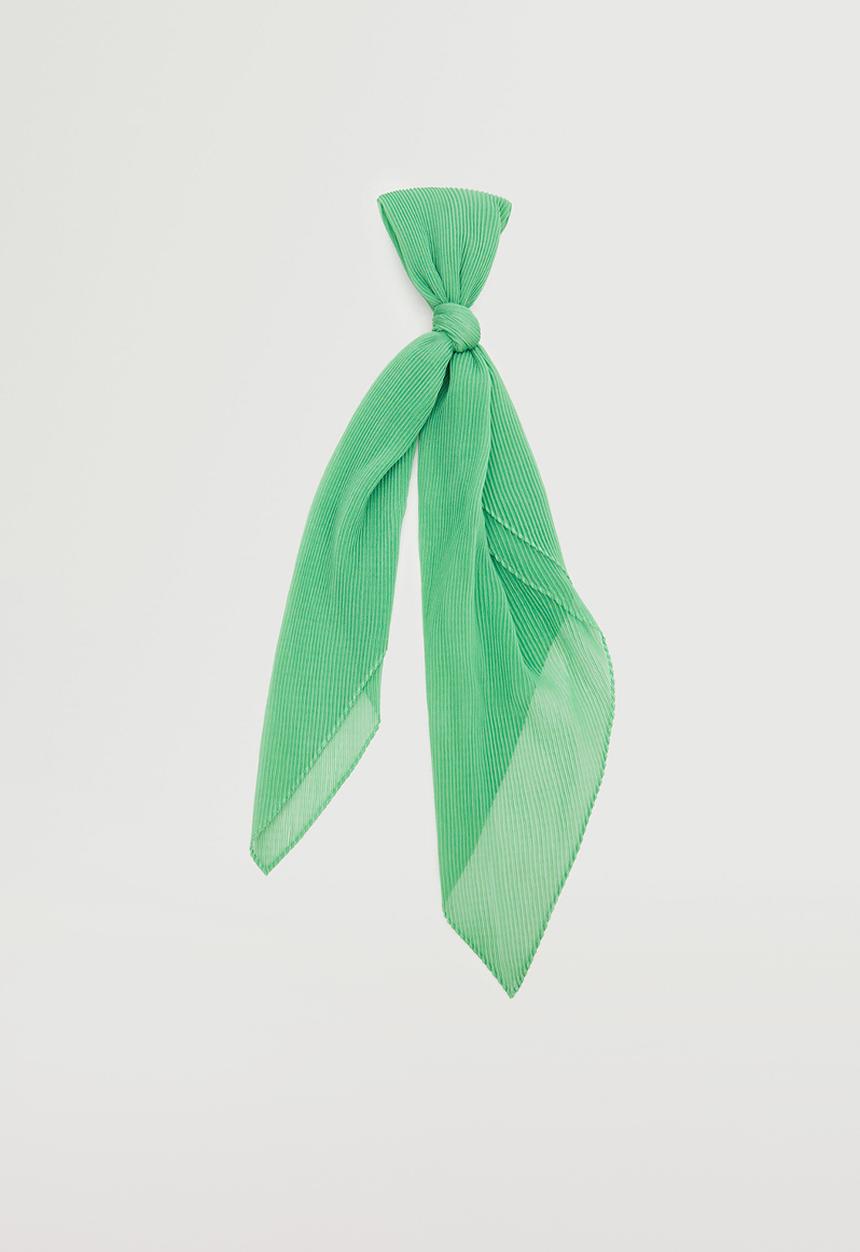 MANGO - Semi-transparent textured scarf - green