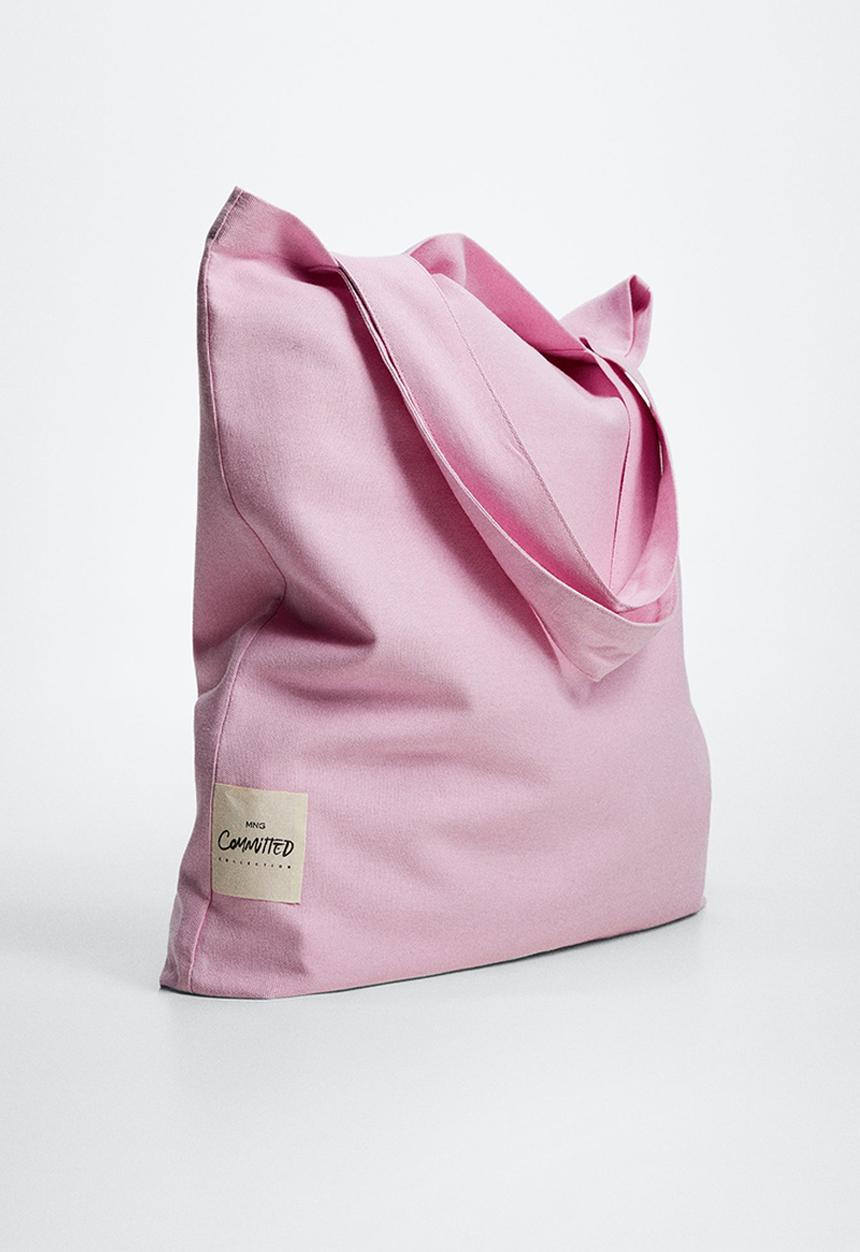 MANGO - Cotton shopper bag - pink