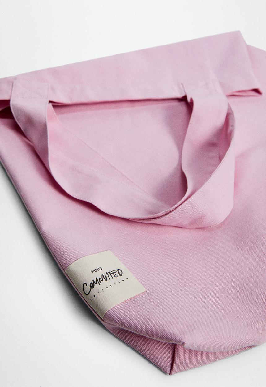 MANGO - Cotton shopper bag - pink