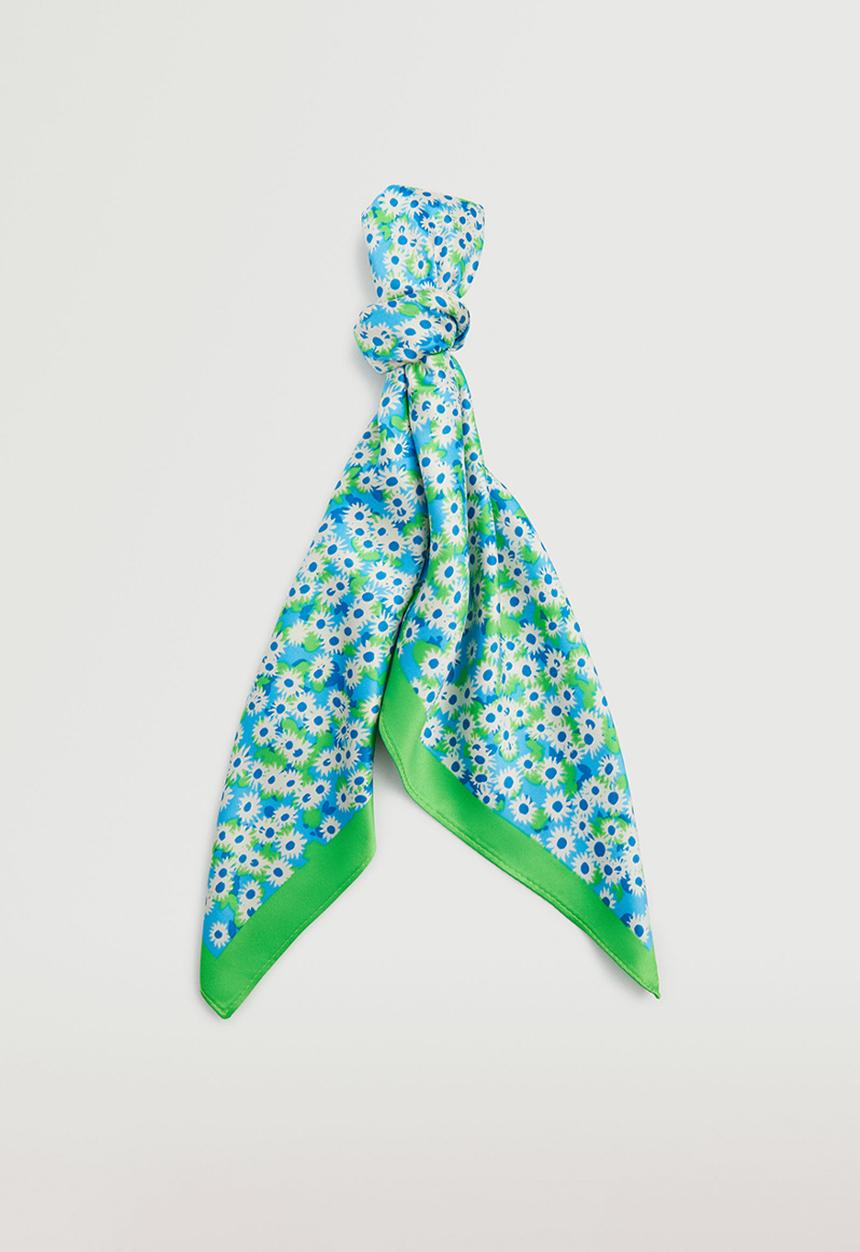 MANGO - Floral printed scarf - green