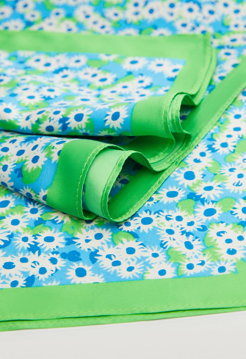 MANGO - Floral printed scarf - green