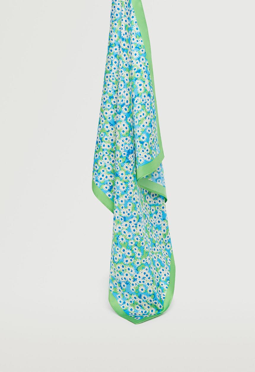 MANGO - Floral printed scarf - green