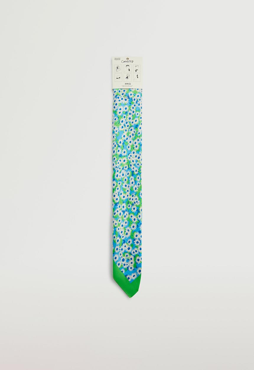MANGO - Floral printed scarf - green