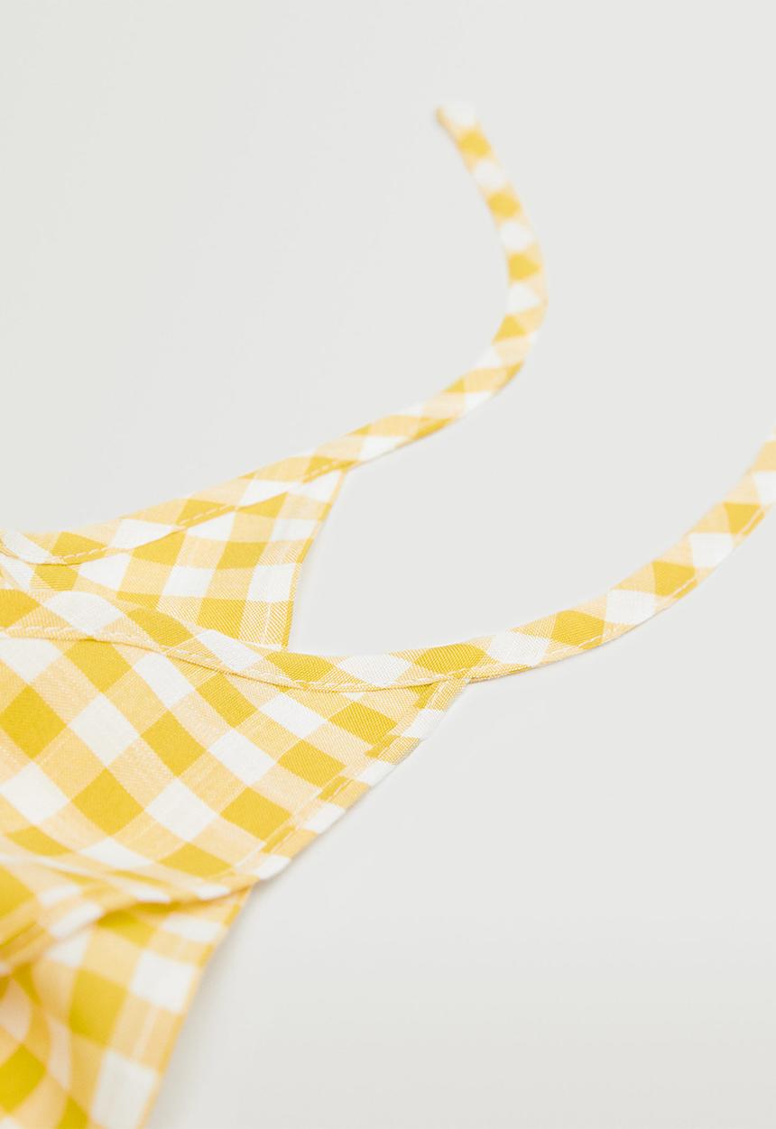 MANGO - Printed cotton scarf - yellow